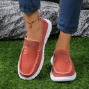 Raw Edge Round Toe Embroidery Flat Slip-Ons - V.I.P Digital Presence