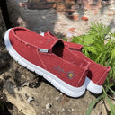 Raw Edge Round Toe Embroidery Flat Slip-Ons - V.I.P Digital Presence