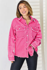 Raw Hem Dropped Shoulder Denim Top - V.I.P Digital Presence