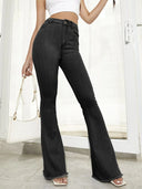 Raw Hem High Waist Flare Jeans - V.I.P Digital Presence