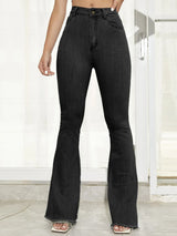 Raw Hem High Waist Flare Jeans - V.I.P Digital Presence