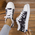 Raw Hem Printed Canvas Sneakers - V.I.P Digital Presence