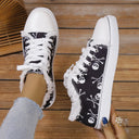 Raw Hem Printed Canvas Sneakers - V.I.P Digital Presence