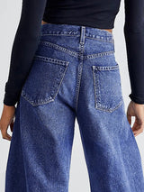 Raw Hem Wide Leg Jeans with Pockets - V.I.P Digital Presence