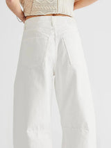 Raw Hem Wide Leg Jeans with Pockets - V.I.P Digital Presence