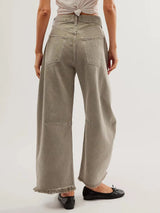 Raw Hem Wide Leg Jeans with Pockets - V.I.P Digital Presence