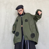 Retro long sleeved stand up collar trench coat for women loose and fashionable stylish zipper cardigan - V.I.P Digital Presence
