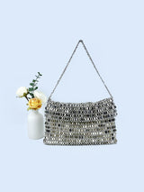 Retro metal sequin silver bag women's bag hand woven high-end feel handbag shoulder and armpit bag - V.I.P Digital Presence