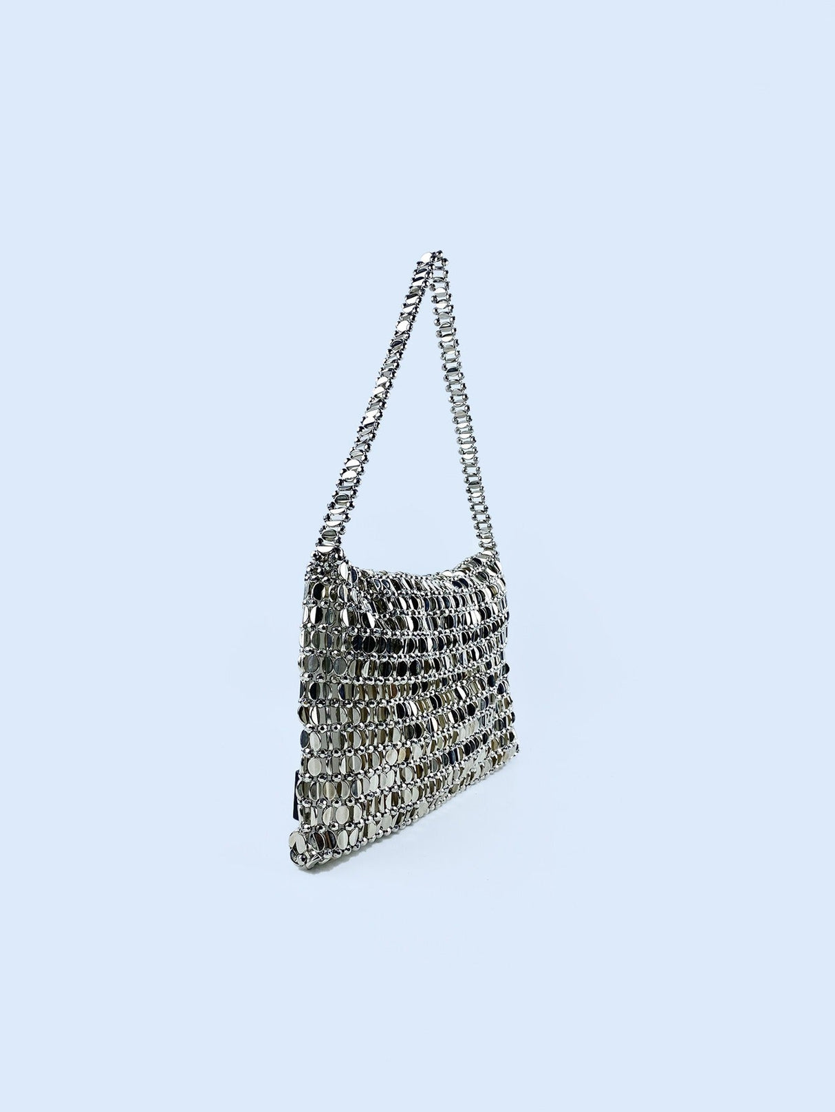 Retro metal sequin silver bag women's bag hand woven high-end feel handbag shoulder and armpit bag - V.I.P Digital Presence