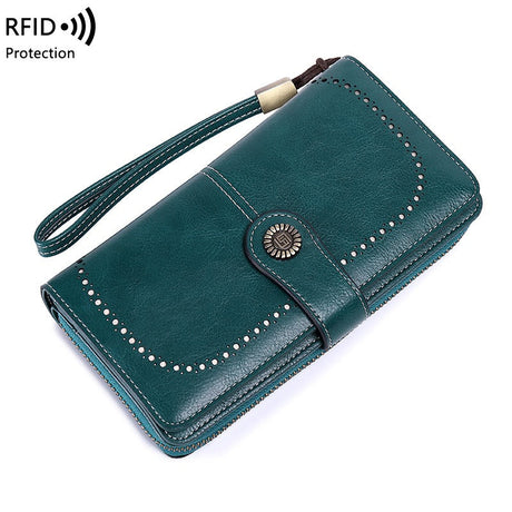 RFID Antimagnetic Wallet Long Zipper Women's Wallet Leather Wallet New Large Capacity Handbag - V.I.P Digital Presence