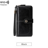 RFID Antimagnetic Wallet Long Zipper Women's Wallet Leather Wallet New Large Capacity Handbag - V.I.P Digital Presence