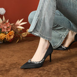 Rhinestone Point Toe Stiletto Pumps - V.I.P Digital Presence