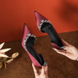 Rhinestone Point Toe Stiletto Pumps - V.I.P Digital Presence