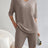 Ribbed V-Neck Top and Shorts Set - V.I.P Digital Presence