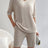 Ribbed V-Neck Top and Shorts Set - V.I.P Digital Presence