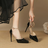 Rivet Decor Ankle Strap Stiletto Pumps - V.I.P Digital Presence