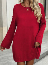 Round Neck Dropped Shoulder Sweater - V.I.P Digital Presence