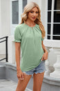 Round Neck Flounce Sleeve T-Shirt - V.I.P Digital Presence