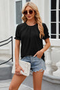 Round Neck Flounce Sleeve T-Shirt - V.I.P Digital Presence
