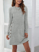 Round Neck Long Sleeve Mini Dress - V.I.P Digital Presence