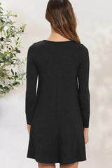 Round Neck Long Sleeve Mini Dress - V.I.P Digital Presence