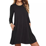 Round Neck Long Sleeve Mini Dress - V.I.P Digital Presence