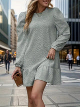 Round Neck Long Sleeve Mini Dress - V.I.P Digital Presence
