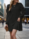 Round Neck Long Sleeve Mini Dress - V.I.P Digital Presence