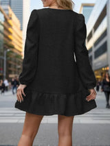 Round Neck Long Sleeve Mini Dress - V.I.P Digital Presence