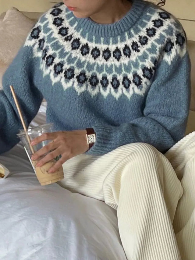 Round Neck Long Sleeve Sweater - V.I.P Digital Presence