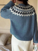 Round Neck Long Sleeve Sweater - V.I.P Digital Presence