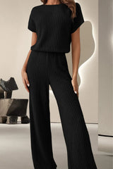 Round Neck Short Sleeve Jumpsuit - V.I.P Digital Presence