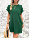 Round Neck Short Sleeve Mini Dress - V.I.P Digital Presence