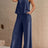 Round Neck Sleeveless Top and Wide Leg Pants Set - V.I.P Digital Presence