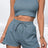 Round Neck Top and Drawstring Shorts Set - V.I.P Digital Presence