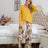 Round Neck Top and Printed Pants Lounge Set - V.I.P Digital Presence