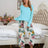 Round Neck Top and Printed Pants Lounge Set - V.I.P Digital Presence