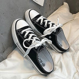Round Toe Lace-Up Canvas Sneakers - V.I.P Digital Presence