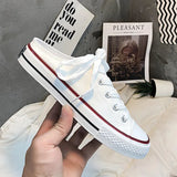 Round Toe Lace-Up Canvas Sneakers - V.I.P Digital Presence