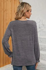 Ruched Round Neck Flounce Sleeve T-Shirt - V.I.P Digital Presence