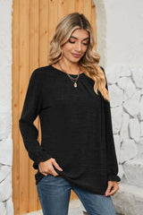 Ruched Round Neck Flounce Sleeve T-Shirt - V.I.P Digital Presence