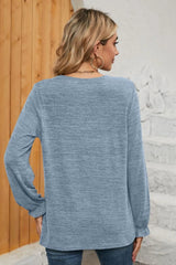 Ruched Round Neck Flounce Sleeve T-Shirt - V.I.P Digital Presence