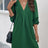 Ruched V-Neck Flounce Sleeve Dress - V.I.P Digital Presence