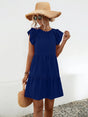 Ruffled Round Neck Cap Sleeve Mini Dress - V.I.P Digital Presence