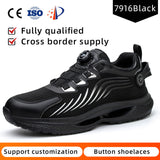 Safety shoes anti smashing anti piercing anti slip wear-resistant steel toe shoes lazy no tie safety shoes - V.I.P Digital Presence