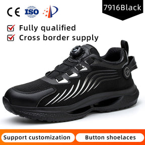 Safety shoes anti smashing anti piercing anti slip wear-resistant steel toe shoes lazy no tie safety shoes - V.I.P Digital Presence