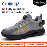 Safety shoes anti smashing anti piercing anti slip wear-resistant steel toe shoes lazy no tie safety shoes - V.I.P Digital Presence