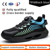 Safety shoes anti smashing anti piercing anti slip wear-resistant steel toe shoes lazy no tie safety shoes - V.I.P Digital Presence