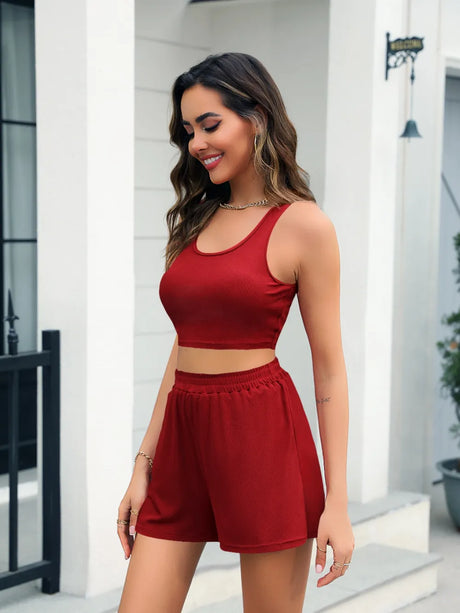Scoop Neck Tank and Shorts Set - V.I.P Digital Presence