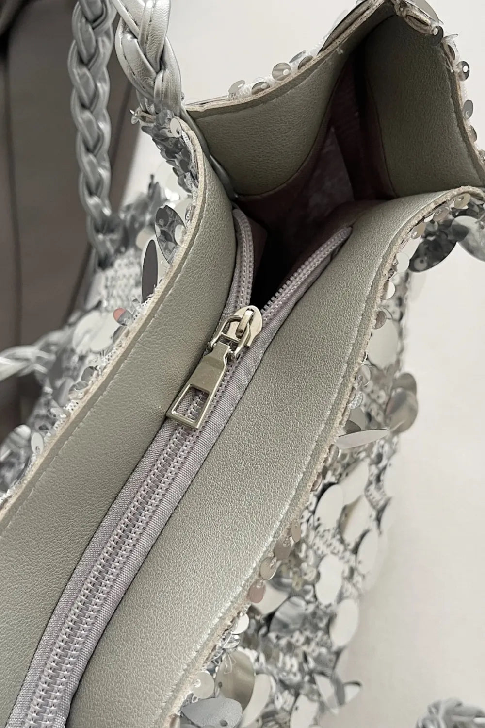 Sequin Braided Strap Shoulder Bag - V.I.P Digital Presence